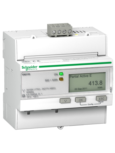 SCHNEIDER, Class 1, upto 63A, iEM 3x50 DIN RAIL POWER METER