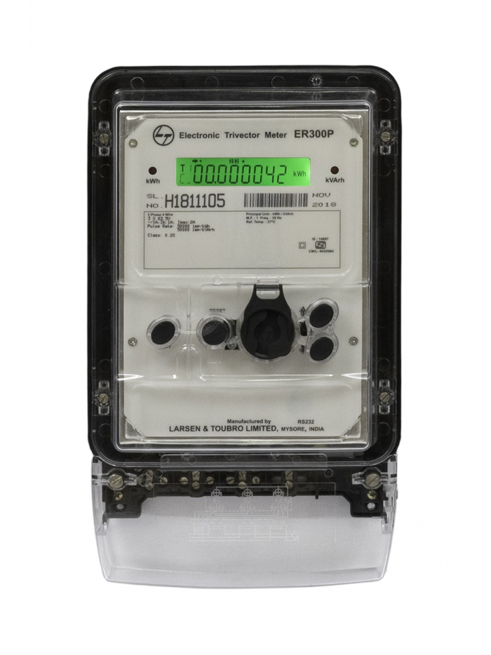 L&T, Model ER300P, 5A, 3 Phase 4 Wire, TRIVECTOR METER