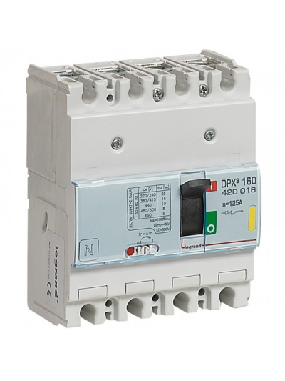 Legrand, 4 Pole, 125A, DPX³ 160 MCCB