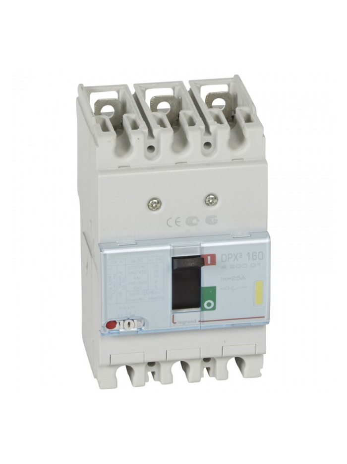 Legrand, 3 Pole, 25A, DPX³ 160 MCCB