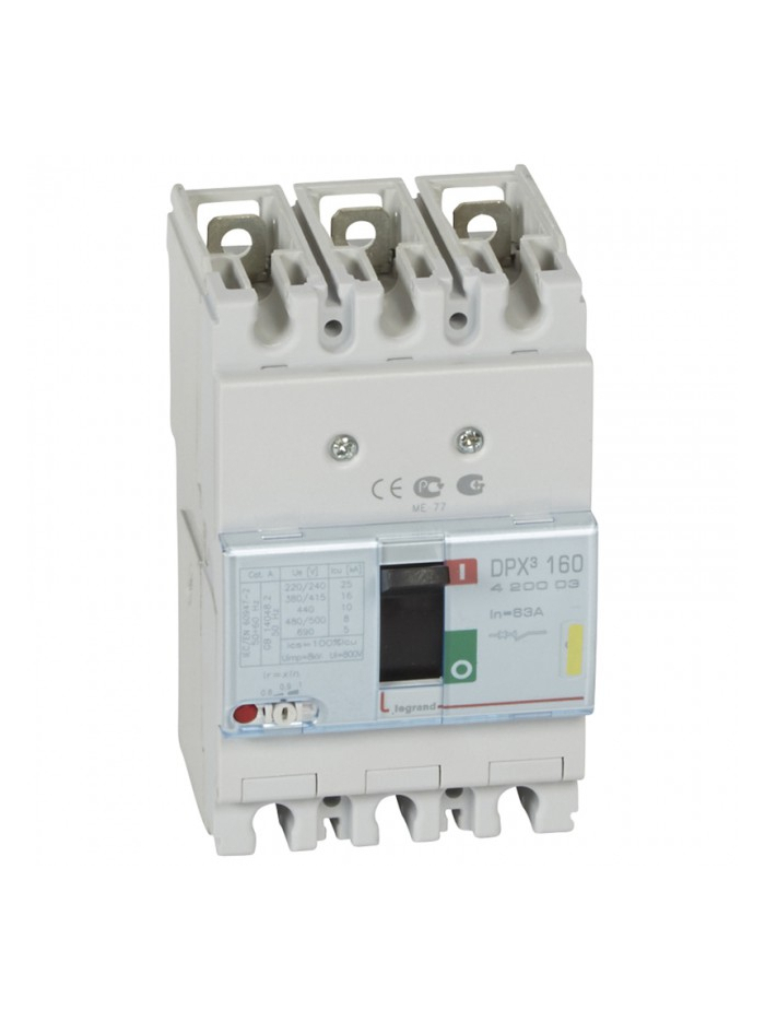 Legrand, 3 Pole, 63A, DPX³ 160 MCCB