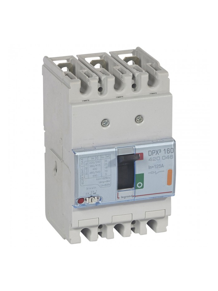 Legrand, 3 Pole, 125A, DPX³ 160 MCCB