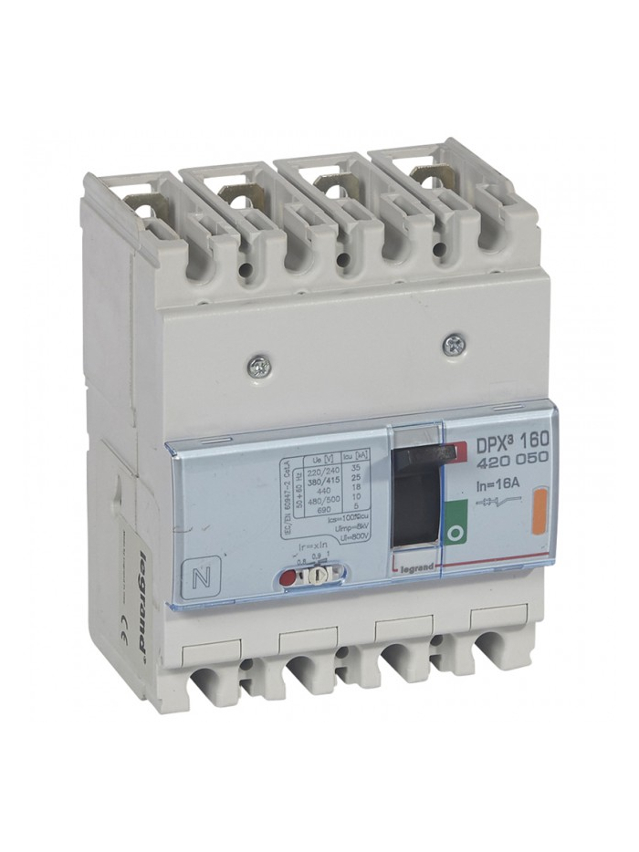 Legrand, 4 Pole, 16A, DPX³ 160 MCCB