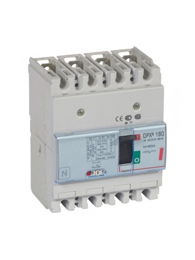 Legrand, 4 Pole, 80A, DPX³ 160 MCCB