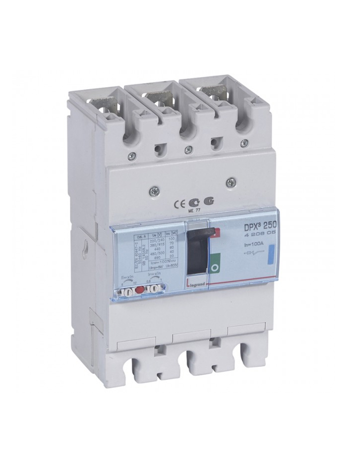 Legrand, 3 Pole, 100A, DPX³ 250 MCCB