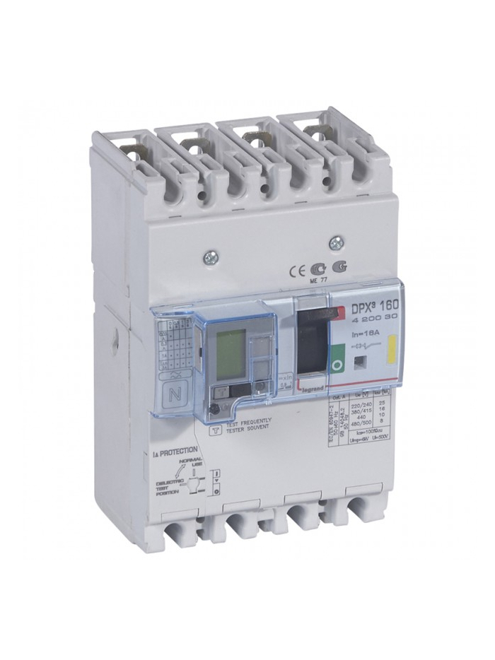 Legrand, 4 Pole, 16A, DPX³ 160 MCCB
