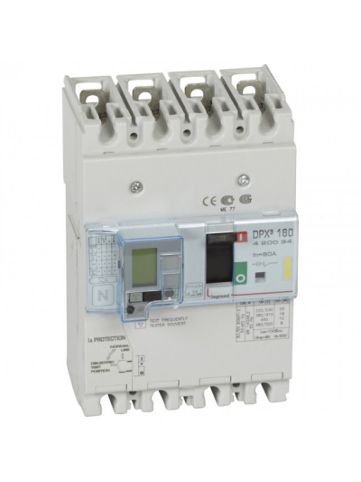 Legrand, 4 Pole, 80A, DPX³ 160 MCCB