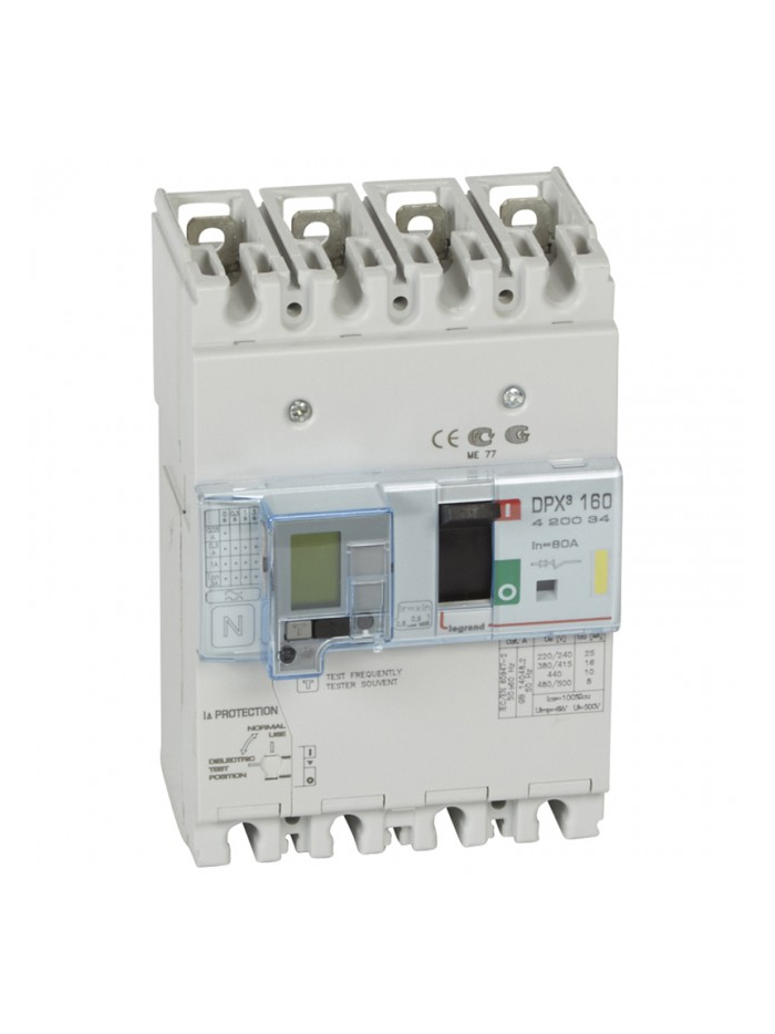Legrand, 4 Pole, 80A, DPX³ 160 MCCB