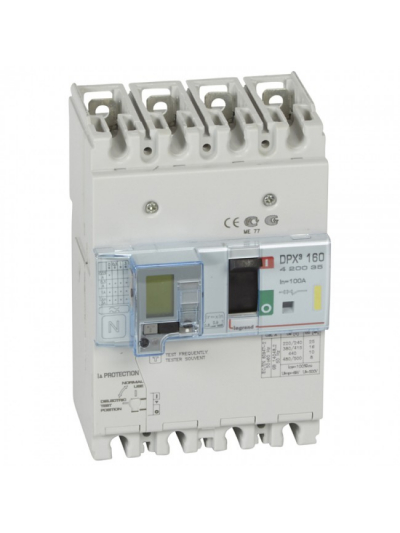 Legrand, 4 Pole, 100A, DPX³ 160 MCCB