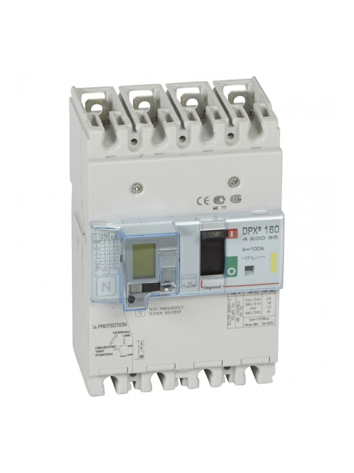 Legrand, 4 Pole, 100A, DPX³ 160 MCCB