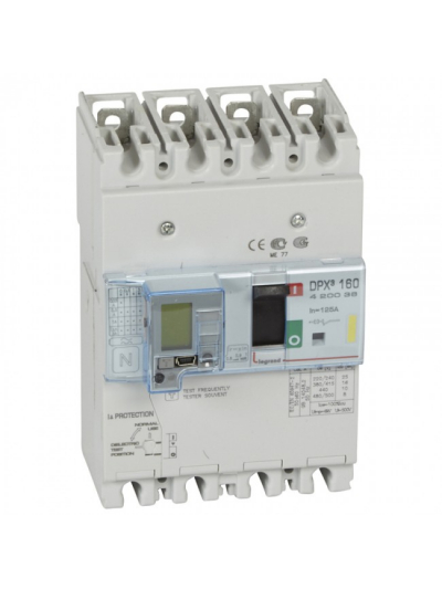 Legrand, 4 Pole, 125A, DPX³ 160 MCCB