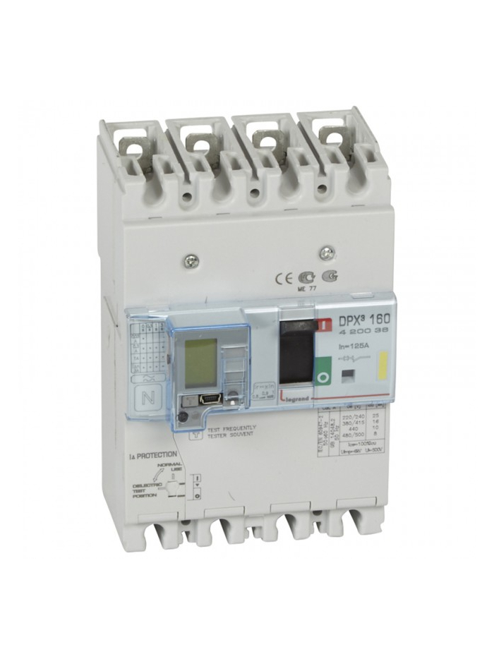Legrand, 4 Pole, 125A, DPX³ 160 MCCB