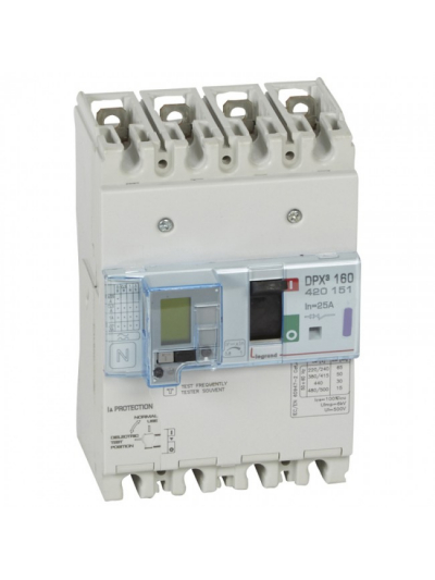 Legrand, 4 Pole, 25A, DPX³ 160 MCCB