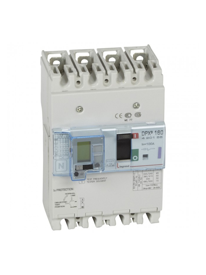 Legrand, 4 Pole, 100A, DPX³ 160 MCCB