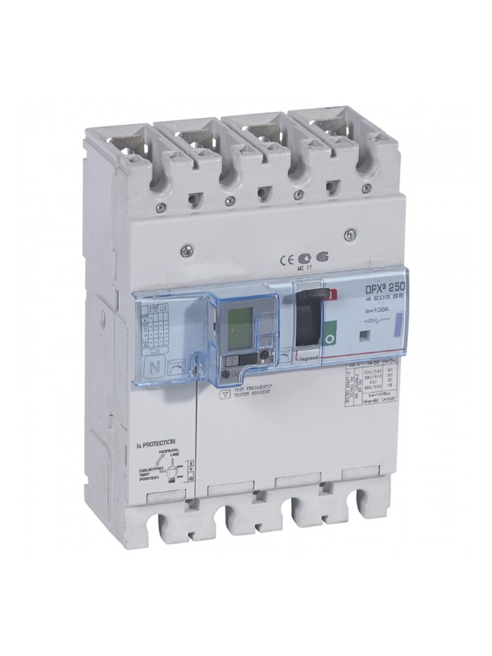 Legrand, 4 Pole, 100A, DPX³ 250 MCCB