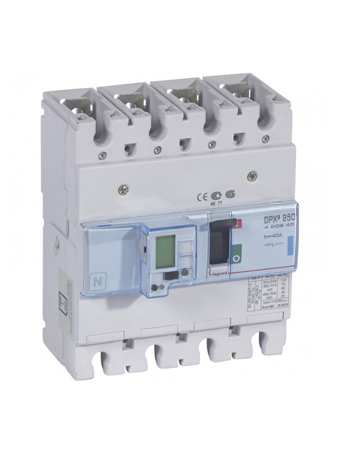 Legrand, 4 Pole, 40A, DPX³ 250 MCCB
