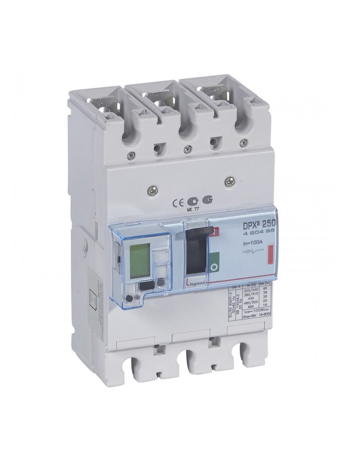 Legrand, 3 Pole, 100A, DPX³ 250 MCCB