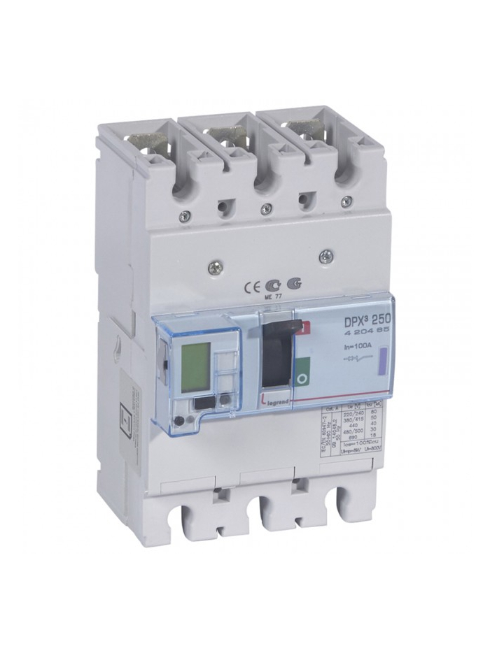 Legrand, 3 Pole, 100A, DPX³ 250 MCCB