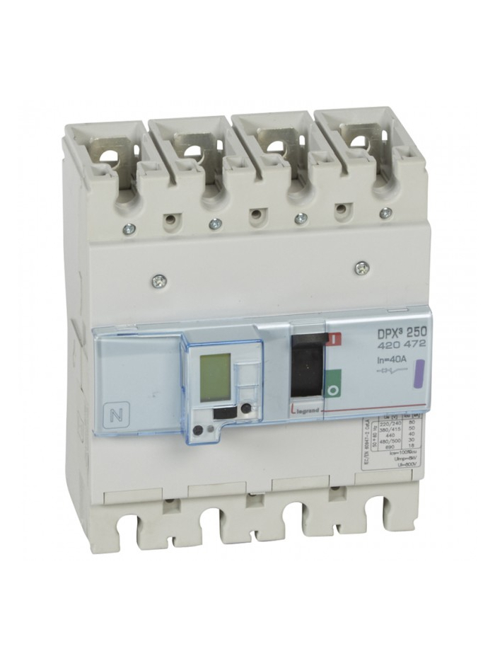 Legrand, 4 Pole, 40A, DPX³ 250 MCCB