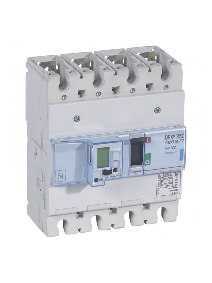 Legrand, 4 Pole, 100A, DPX³ 250 MCCB
