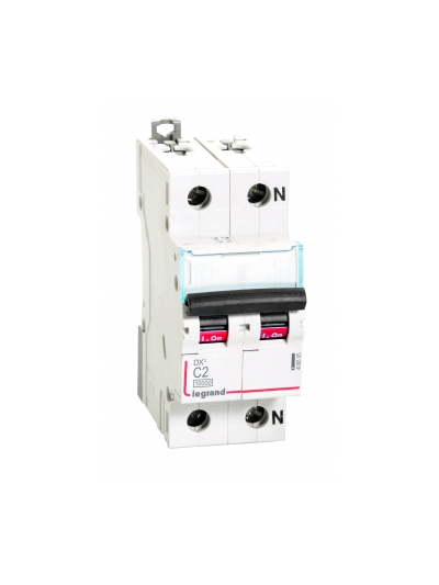Legrand, 1 Pole+N, 2A, C-CURVE, DX³ MCB
