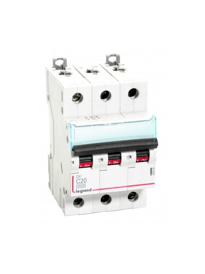 Legrand, 3 Pole, 20A, C-CURVE, DX³ MCB