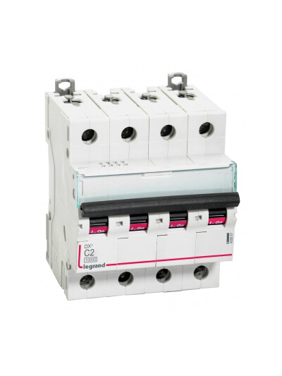 Legrand, 4 Pole, 2A, C-CURVE, DX³ MCB