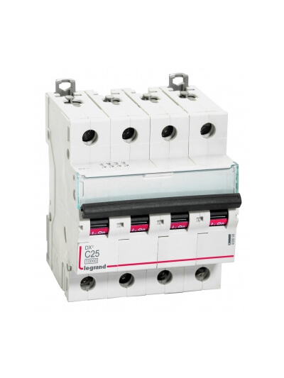 Legrand, 4 Pole, 25A, C-CURVE, DX³ MCB