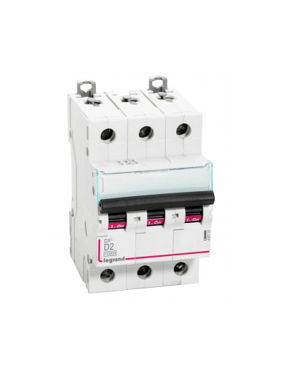 Legrand, 3 Pole, 2A, D-CURVE, DX³ MCB