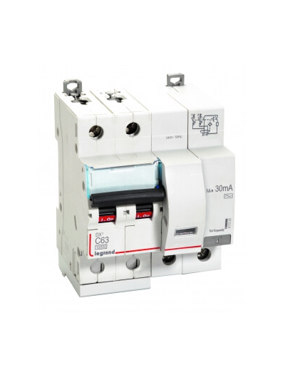 Legrand, 2 Pole, 63A, 30mA, AC Type, DX³ RCBO
