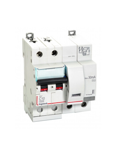 Legrand, 2 Pole, 10A, 100mA, AC Type, DX³ RCBO