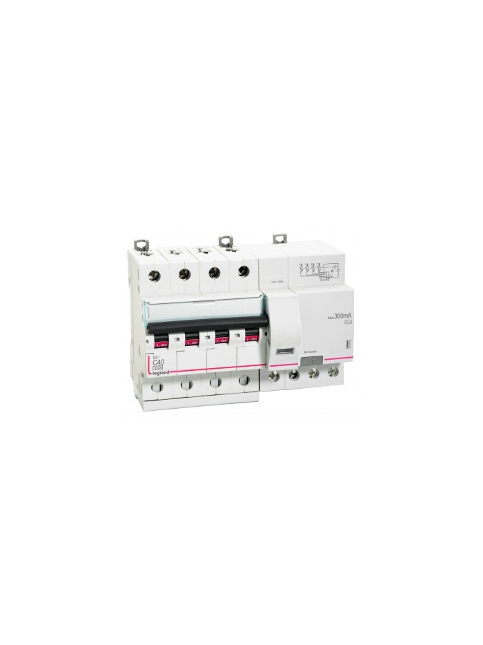 Legrand, 4 Pole, 40A, 30mA, AC Type, DX³ RCBO