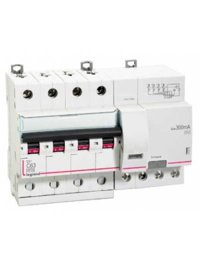 Legrand, 4 Pole, 63A, 30mA, AC Type, DX³ RCBO