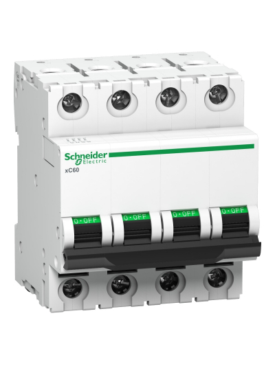 SCHNEIDER, 4 Pole, 40A, xC60, D-CURVE, AC MCB