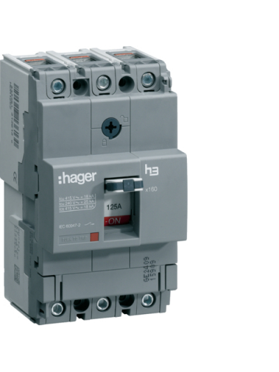 HAGER, 3 Pole, 125A, X160  MCCB