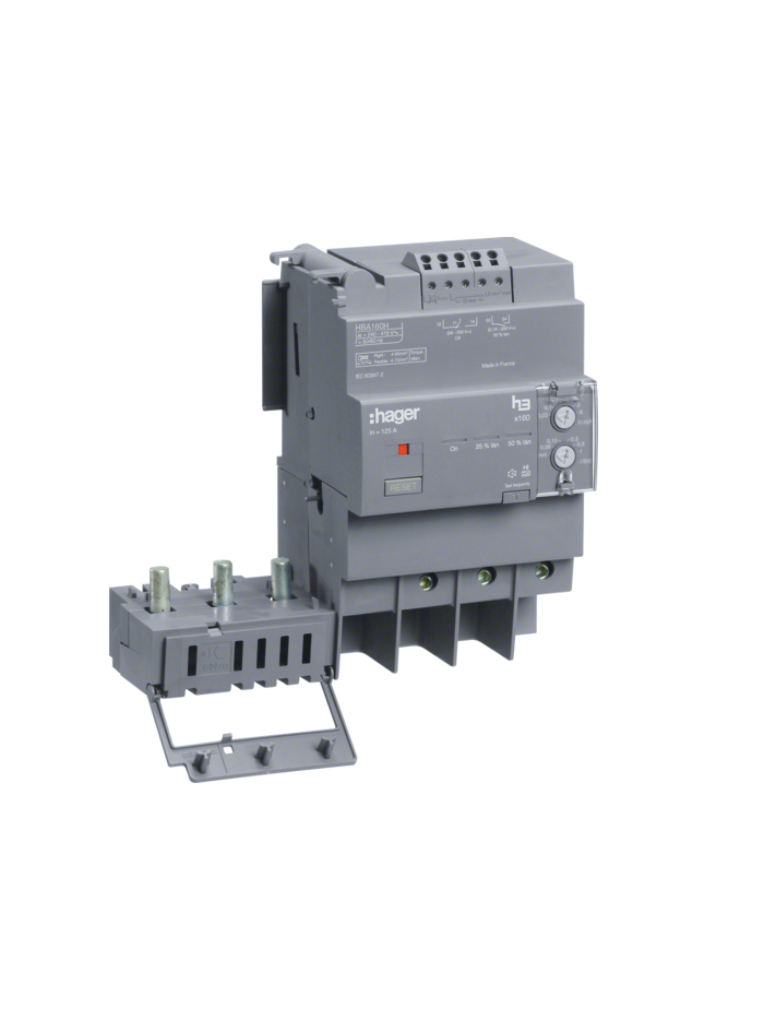 HAGER, 3 Pole, 160A, RCD with Add-on Module for X160 MCCB