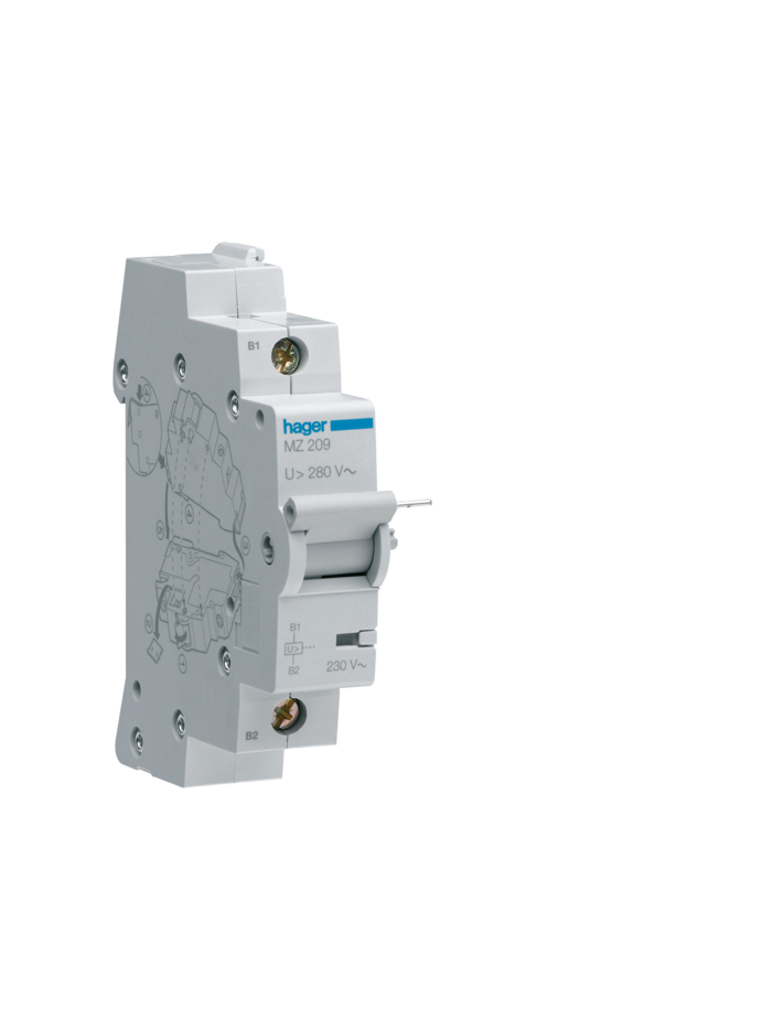 HAGER, 230V AC, OVERVOLTAGE RELEASE for MCB