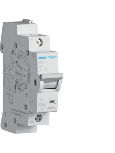 HAGER, OVERVOLTAGE+LOW VOLTAGE RELEASE for MCB