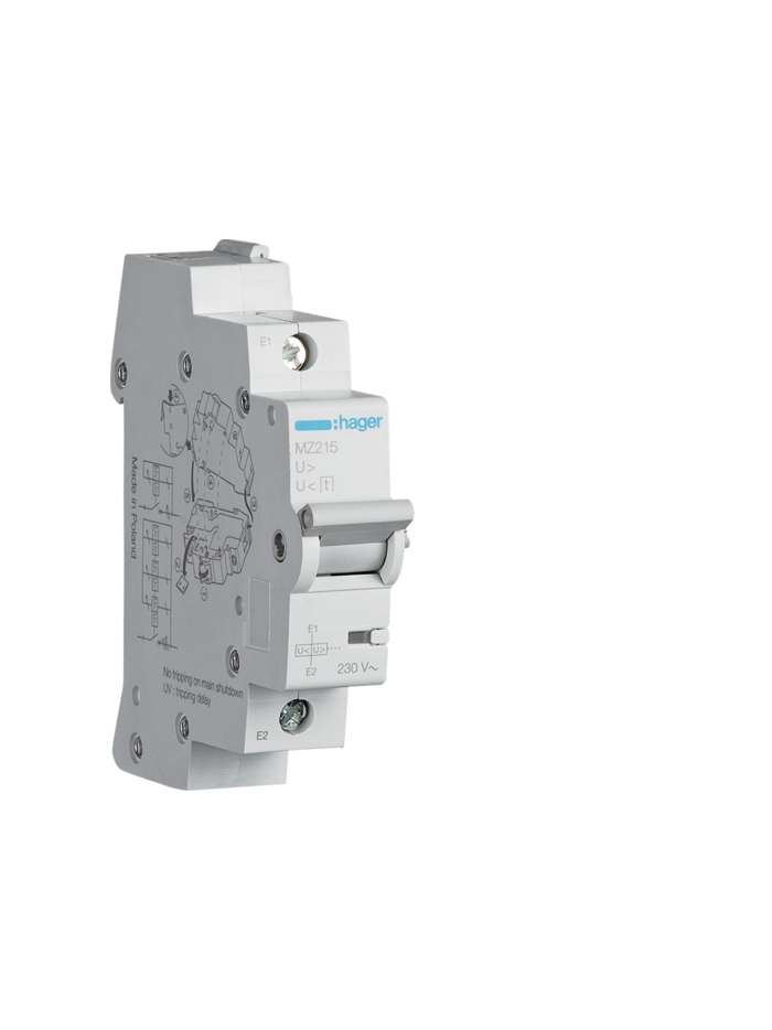 HAGER, OVERVOLTAGE+LOW VOLTAGE RELEASE for MCB