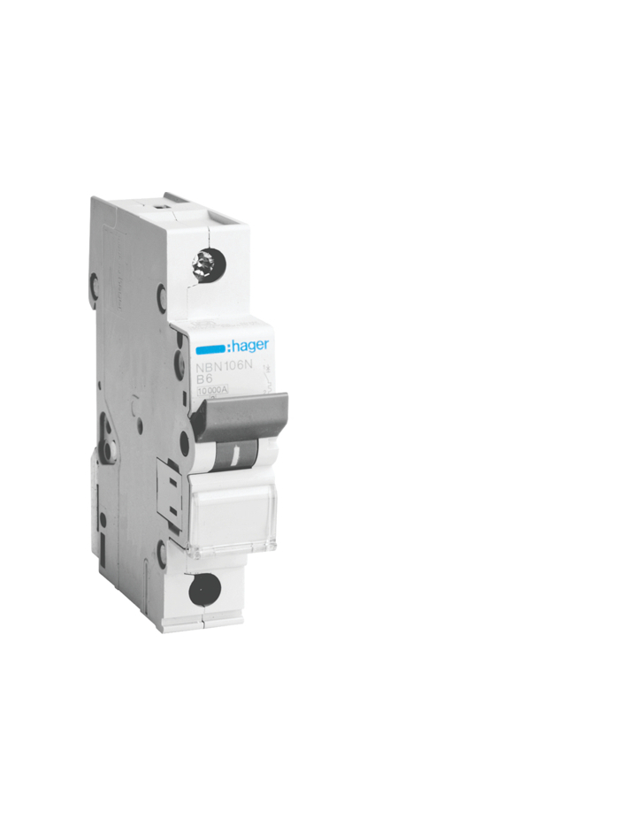 HAGER, 1 Pole, 6A, NBN TYPE, B-CURVE MCB