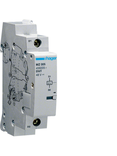 HAGER, 48V DC, UNDERVOLTAGE RELEASE for RCCB & RCBO