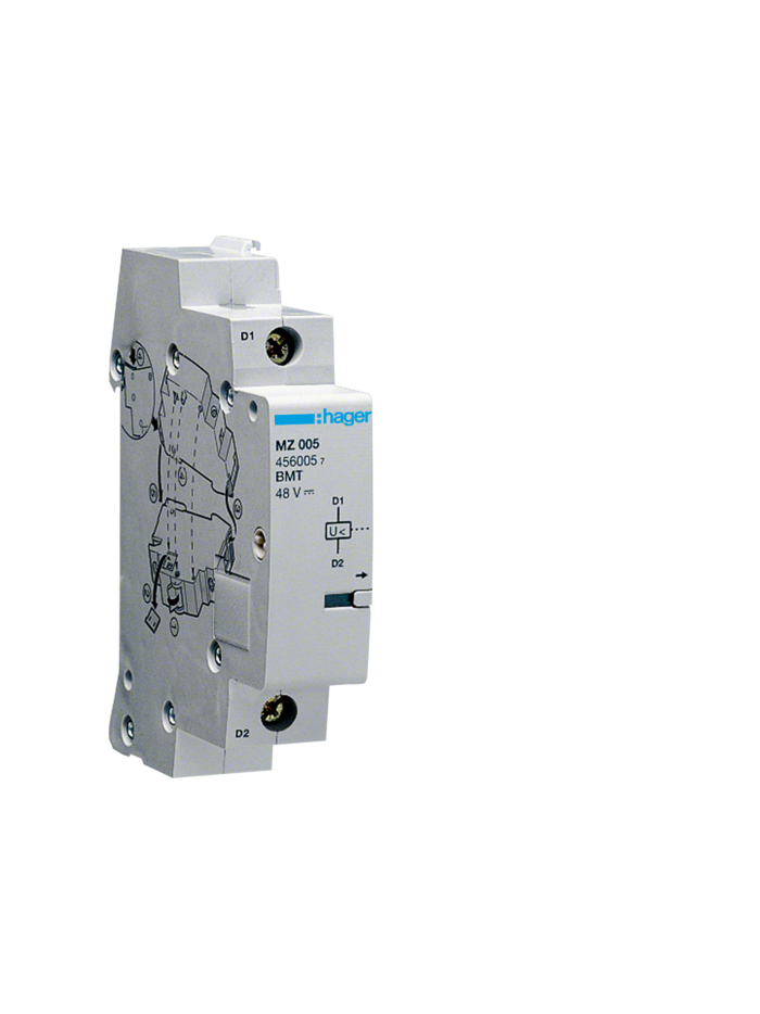 HAGER, 48V DC, UNDERVOLTAGE RELEASE for RCCB & RCBO