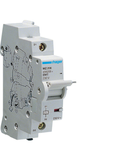 HAGER, 230V AC, UNDERVOLTAGE RELEASE for RCCB & RCBO 