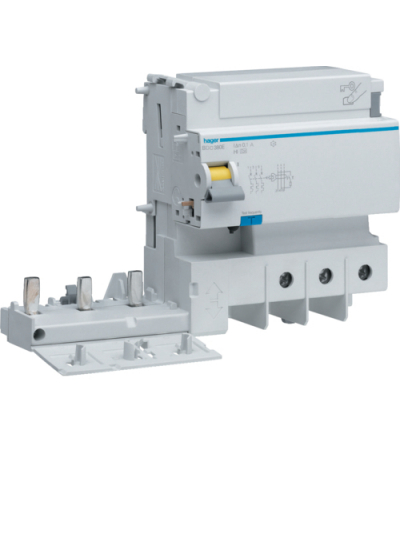 HAGER, 3 Pole, 125A, 30mA, AC TYPE, RCD with Add-on Module for HLF MCB 