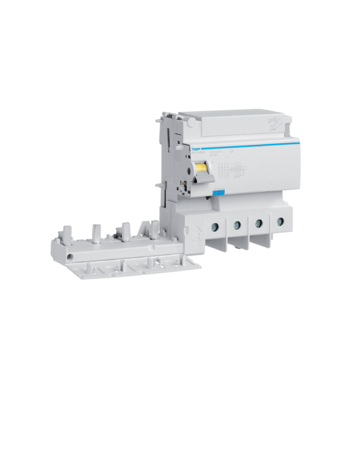 HAGER, 4 Pole, 125A, 300mA, HI TYPE, RCD with Add-on Module for HLF MCB 