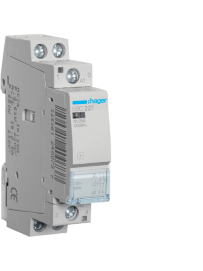 HAGER, 25A, 230V, TYPE 1, CONTACTOR