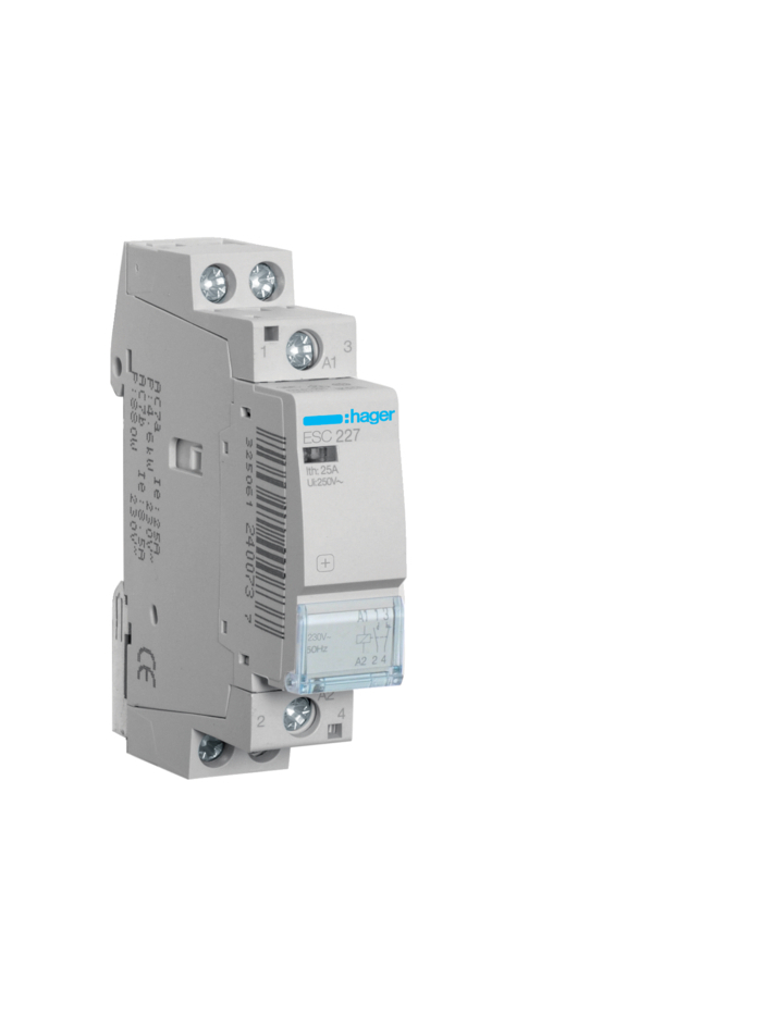HAGER, 25A, 230V, TYPE 1, CONTACTOR