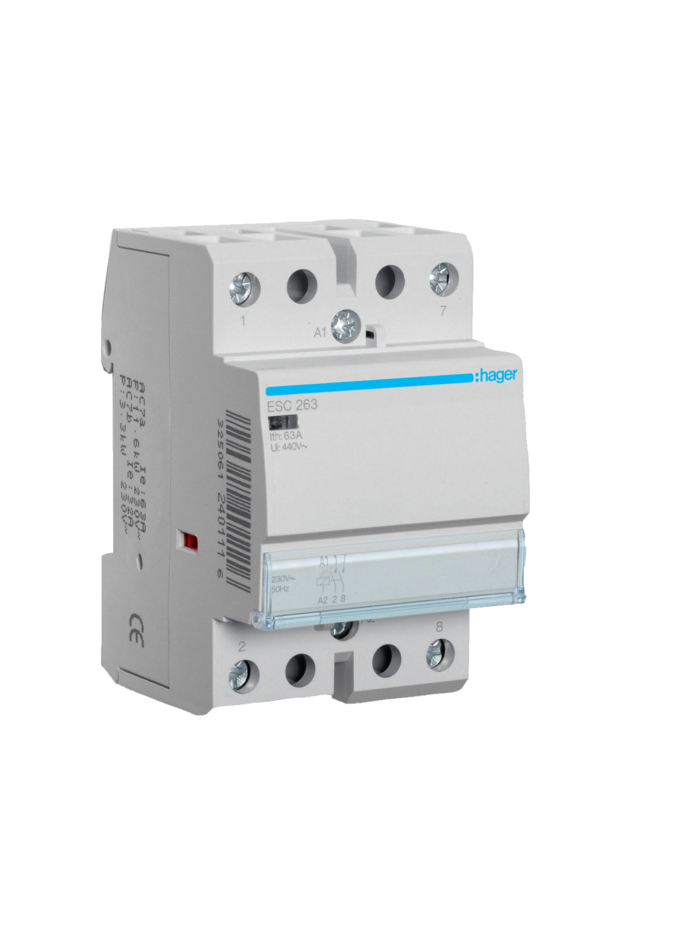 HAGER, 63A, 230V, TYPE 1, CONTACTOR