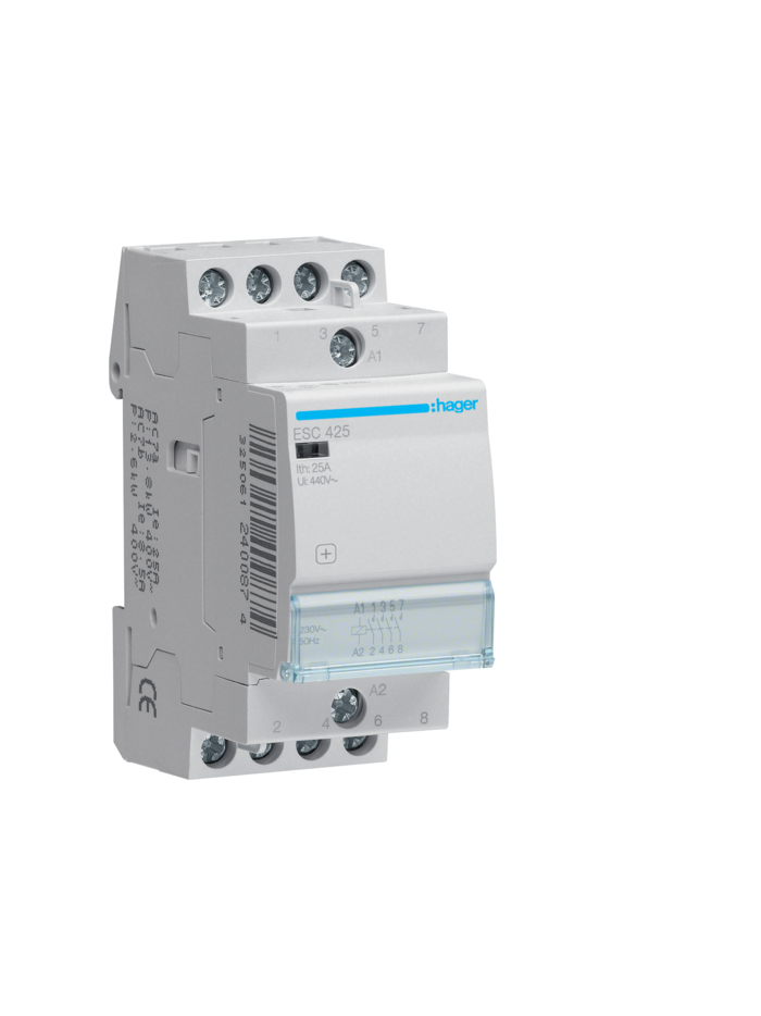 HAGER, 25A, 230V, TYPE 1, CONTACTOR