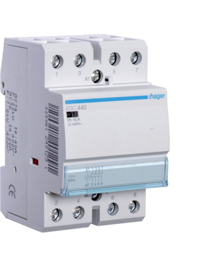 HAGER, 40A, 230V, TYPE 1, CONTACTOR